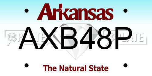 AXB48P Arkansas License Plate
