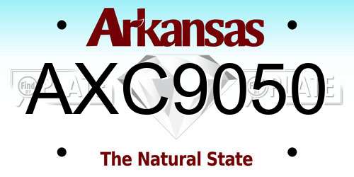 AXC9050 Arkansas License Plate