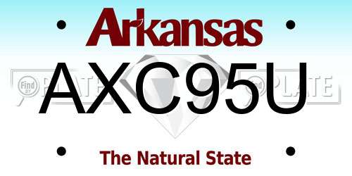 AXC95U Arkansas License Plate