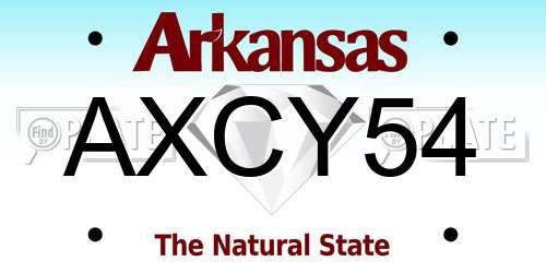 AXCY54 Arkansas License Plate