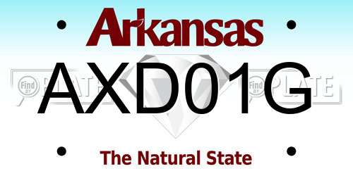 AXD01G Arkansas License Plate