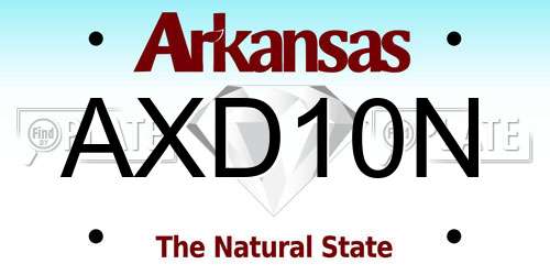 AXD10N Arkansas License Plate