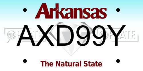 AXD99Y Arkansas License Plate