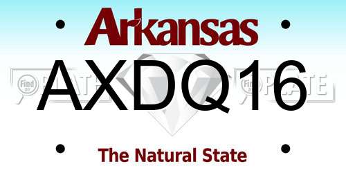 AXDQ16 Arkansas License Plate