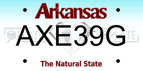 AXE39G Arkansas License Plate