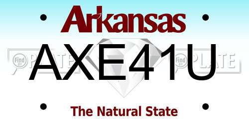 AXE41U Arkansas License Plate