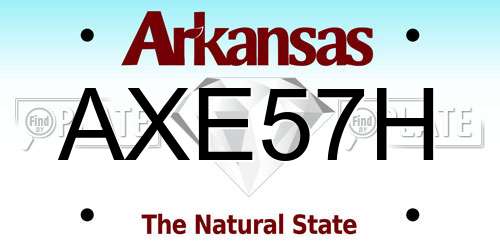 AXE57H Arkansas License Plate