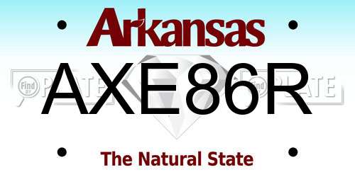 AXE86R Arkansas License Plate