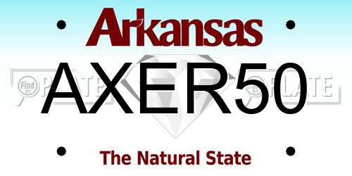 AXER50 Arkansas License Plate