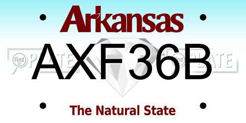 AXF36B Arkansas License Plate