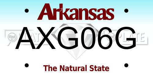 AXG06G Arkansas License Plate