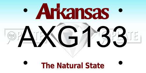 AXG133 Arkansas License Plate