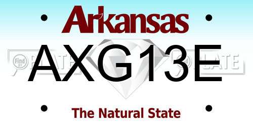 AXG13E Arkansas License Plate