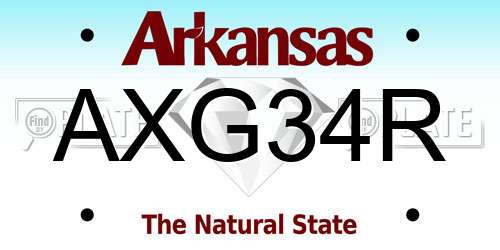 AXG34R Arkansas License Plate