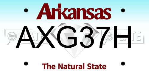 AXG37H Arkansas License Plate