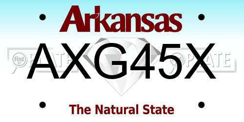 AXG45X Arkansas License Plate