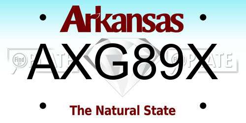 AXG89X Arkansas License Plate