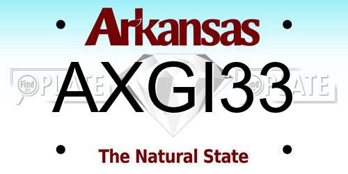 AXGI33 Arkansas License Plate