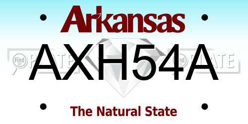 AXH54A Arkansas License Plate