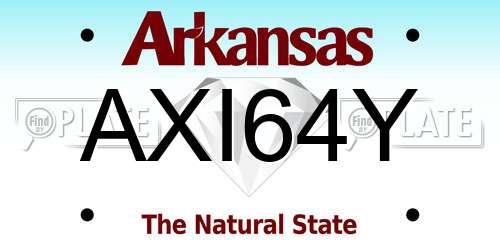 AXI64Y Arkansas License Plate