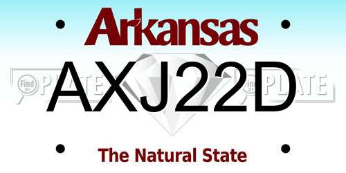 AXJ22D Arkansas License Plate