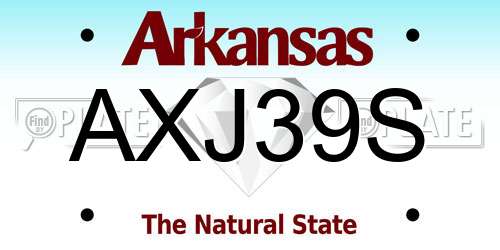 AXJ39S Arkansas License Plate