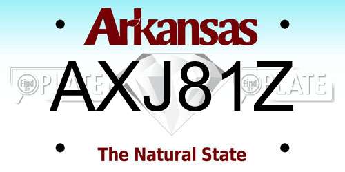 AXJ81Z Arkansas License Plate