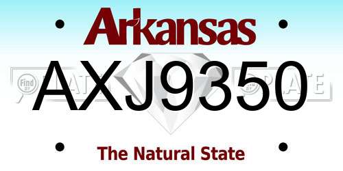 AXJ9350 Arkansas License Plate