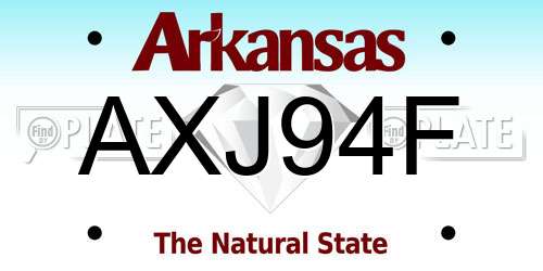 AXJ94F Arkansas License Plate