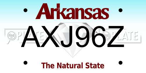 AXJ96Z Arkansas License Plate