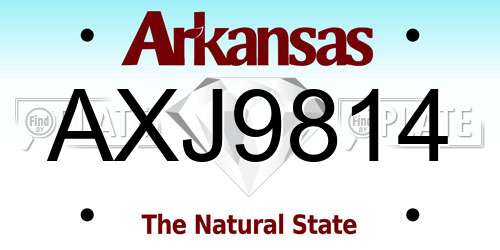 AXJ9814 Arkansas License Plate