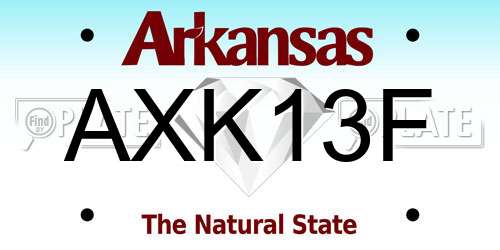 AXK13F Arkansas License Plate