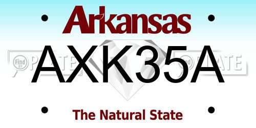 AXK35A Arkansas License Plate