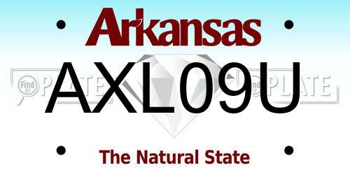 AXL09U Arkansas License Plate
