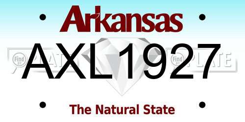 AXL1927 Arkansas License Plate