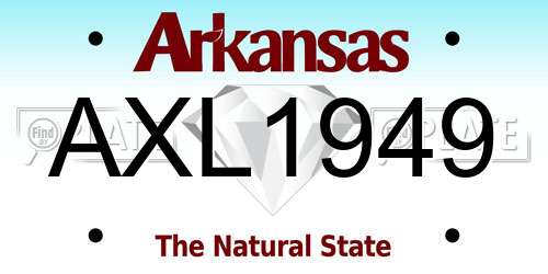 AXL1949 Arkansas License Plate