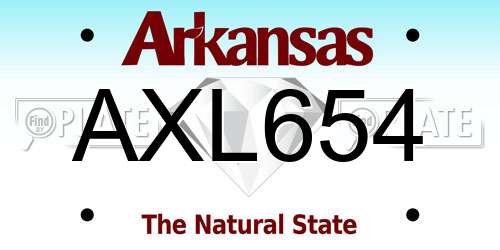 AXL654 Arkansas License Plate