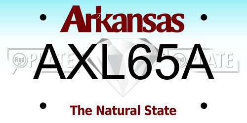 AXL65A Arkansas License Plate