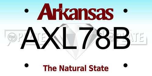 AXL78B Arkansas License Plate
