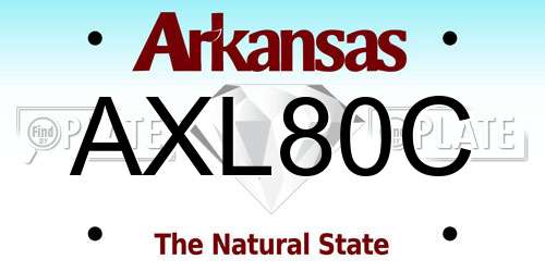 AXL80C Arkansas License Plate
