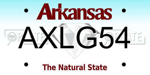AXLG54 Arkansas License Plate