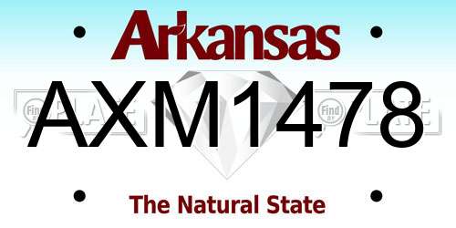 AXM1478 Arkansas License Plate