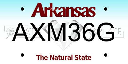 AXM36G Arkansas License Plate