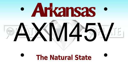 AXM45V Arkansas License Plate