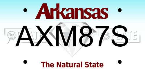 AXM87S Arkansas License Plate