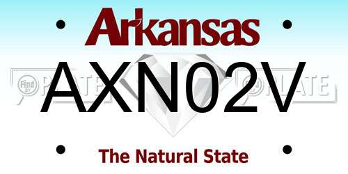 AXN02V Arkansas License Plate