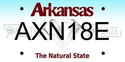 AXN18E Arkansas License Plate