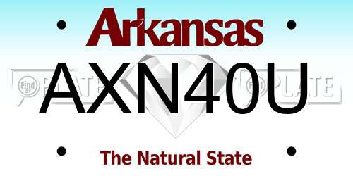 AXN40U Arkansas License Plate