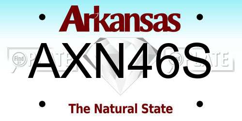 AXN46S Arkansas License Plate