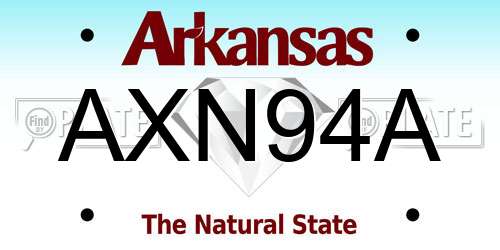 AXN94A Arkansas License Plate